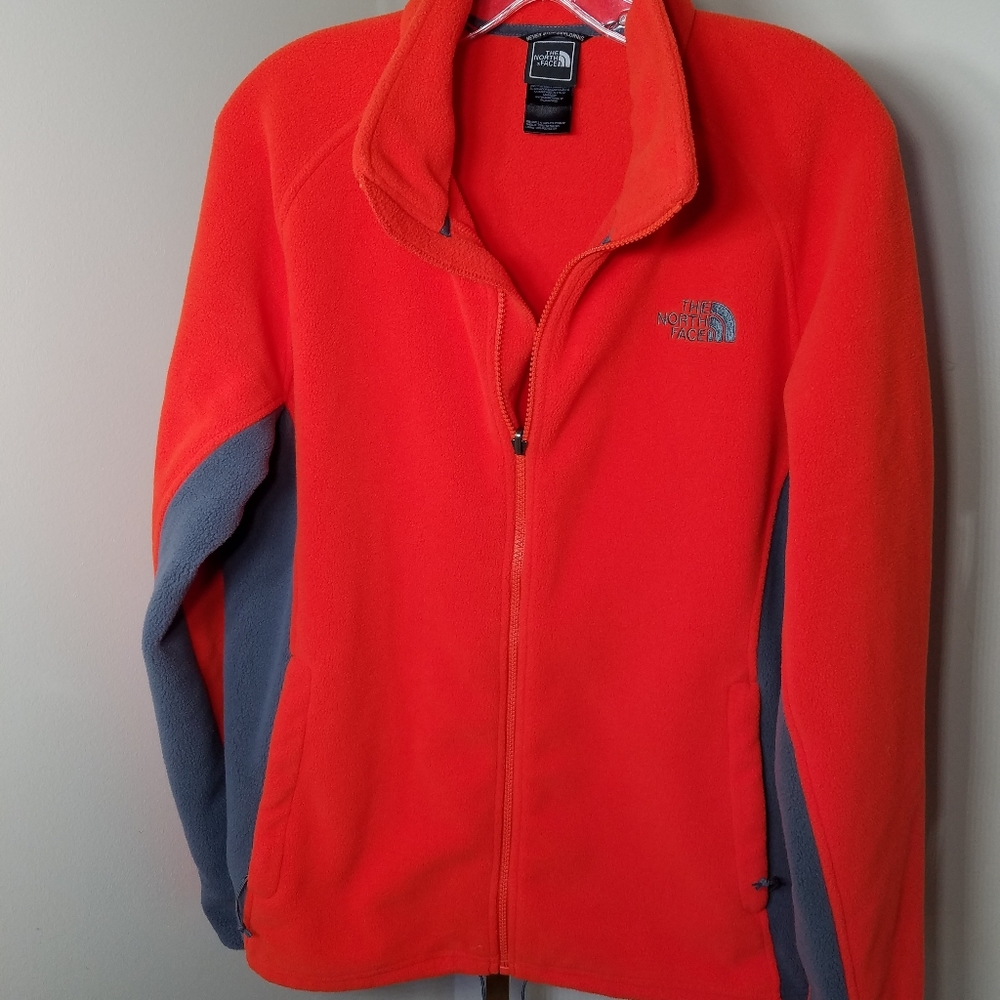North Face Orange Fleece Winter Jacket/coat Sz M